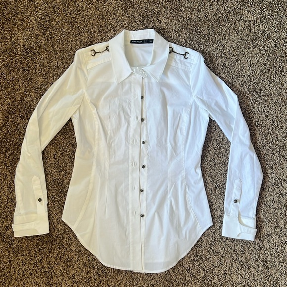 Karen Millen / equestrian white button down - Picture 7 of 7